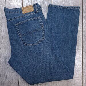 Polo Ralph Lauren Jeans Mens 36x30 Blue Varick Slim Straight Leg Mid Rise Denim